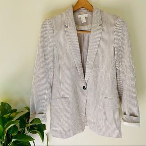 H&M Cream Pinstripe Blazer